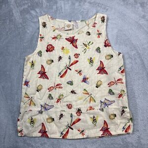 Vintage Tom Tom Top Beige XS Womens California Linen Bug USA Boho Cottage Core